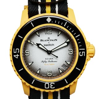 スウォッチ(swatch)の美品 スウォッチ ブランパン 腕時計 自動巻き ホワイト ブラック文字盤 プラスチック Nyron メンズ Swatch 【214-43854】(腕時計(アナログ))