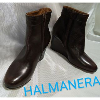 ハルマネラ(HALMANERA)のHalmanera ハルマネラ ブーツ23cm ウェッジソール ショート 高級感(ブーツ)