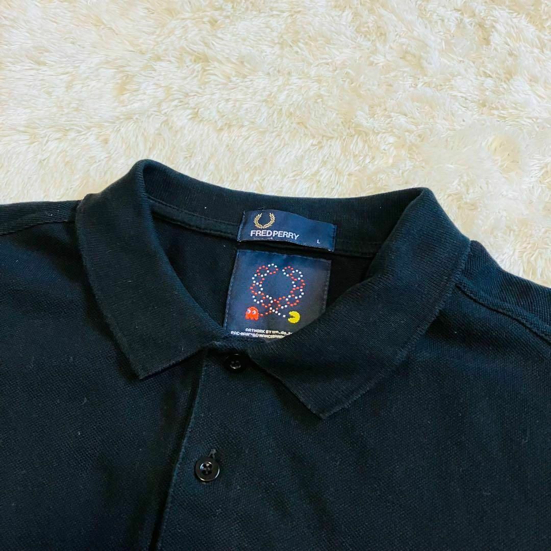 【レア】フレッドペリー　パックマン　コラボ　半袖ポロシャツ　黒　L ポルトガル製 メンズのトップス(ポロシャツ)の商品写真