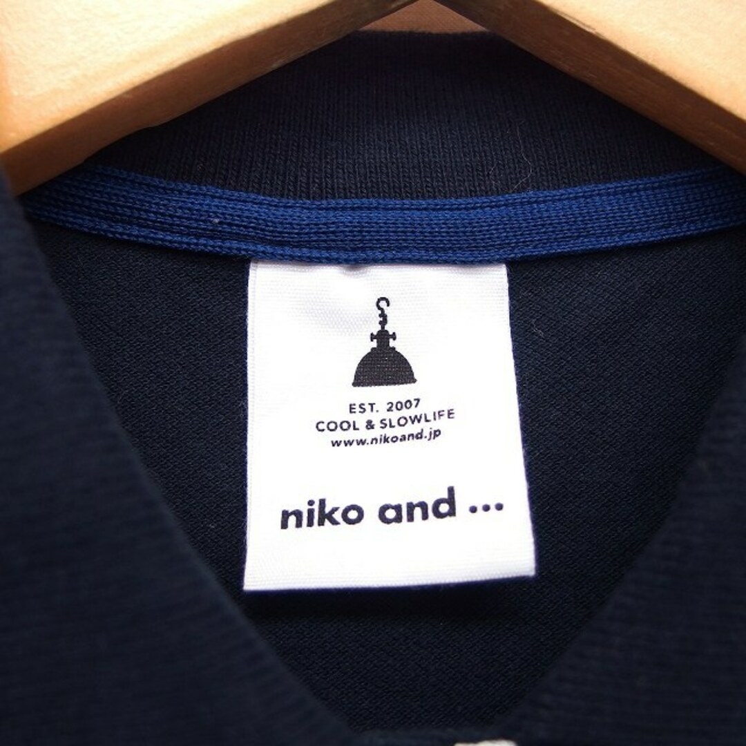 niko and...(ニコアンド)のニコアンド Niko and.. ポロシャツ 切替レース ペンギン刺繍 ライン レディースのトップス(ポロシャツ)の商品写真
