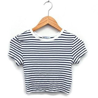 ザラ(ZARA)のザラ カットソー Tシャツ ショート ボーダー ストレッチ クルーネック 半袖(Tシャツ(半袖/袖なし))