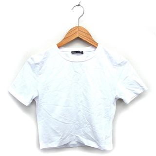 ザラ(ZARA)のザラ カットソー Tシャツ ショート クルーネック ストレッチ 透け感 シンプル(Tシャツ(半袖/袖なし))