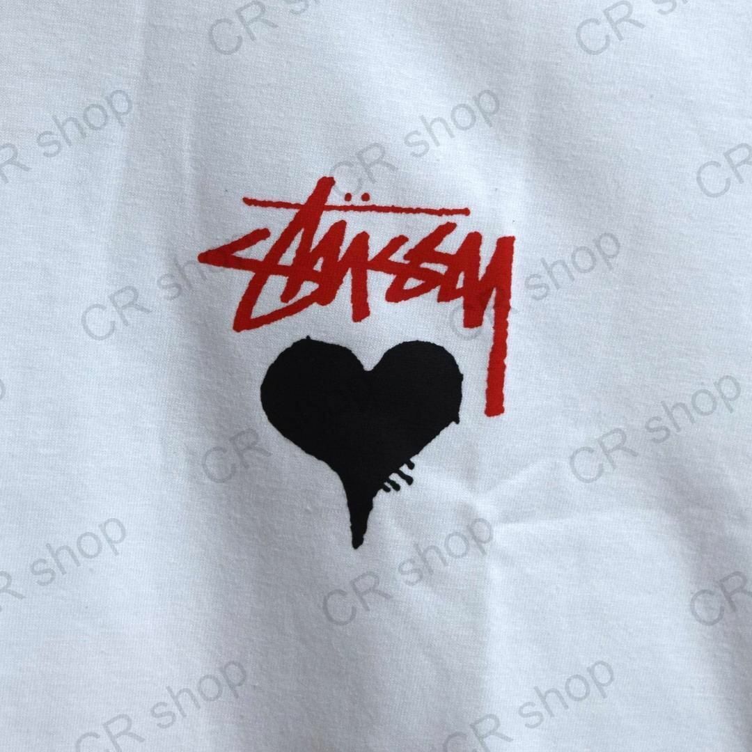 STUSSY(ステューシー)の【ステューシー】正規・新品タグ　ハート　ホワイト　M　Tシャツ メンズのトップス(Tシャツ/カットソー(半袖/袖なし))の商品写真