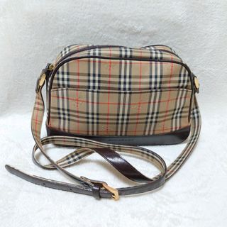 バーバリー(BURBERRY)のバーバリー　ショルダーバッグ　ノバチェック　シャドーホース　キャンパス　レザー(ショルダーバッグ)