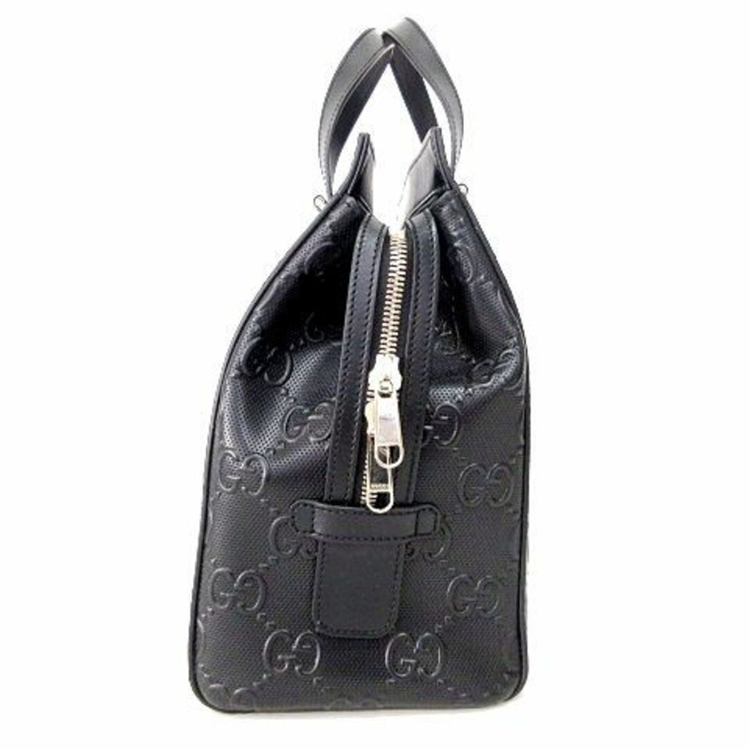 Gucci(グッチ)のグッチ GUCCI 美品 GGエンボス トートバッグ レザー 625774 黒 メンズのバッグ(トートバッグ)の商品写真