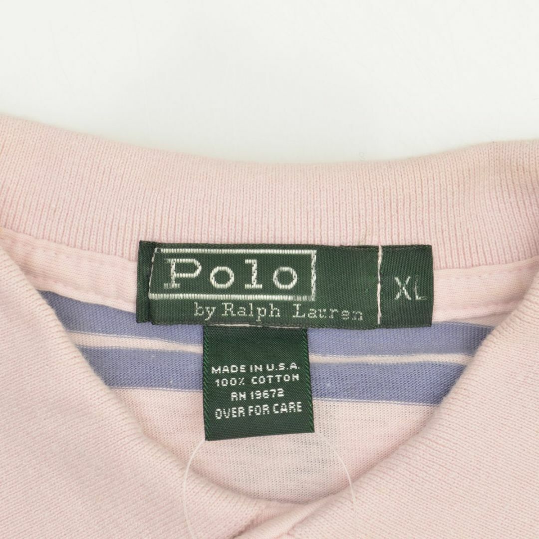 POLO RALPH LAUREN(ポロラルフローレン)の【POLORALPHLAUREN】USA製 ボーダー半袖ポロシャツ メンズのトップス(ポロシャツ)の商品写真