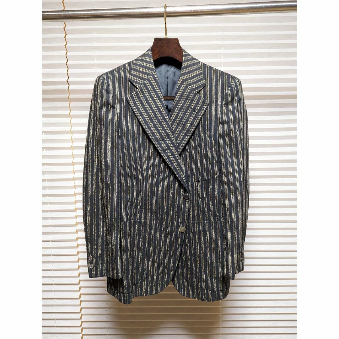 春夏 英国頂点 Chester Barrie シルク ジャケット Mサイズ 黒 メンズのジャケット/アウター(テーラードジャケット)の商品写真