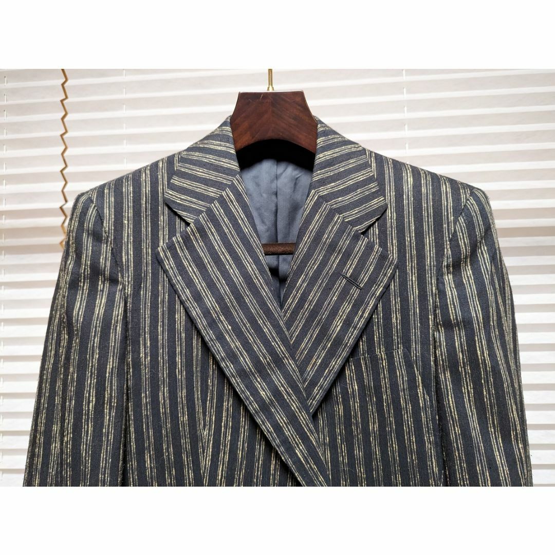 春夏 英国頂点 Chester Barrie シルク ジャケット Mサイズ 黒 メンズのジャケット/アウター(テーラードジャケット)の商品写真