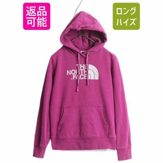 ザノースフェイス(THE NORTH FACE)のノースフェイス プリント スウェット フード パーカー レディース S / 古着 The North Face アウトドア トレーナー プルオーバー 裏起毛 紫(パーカー)