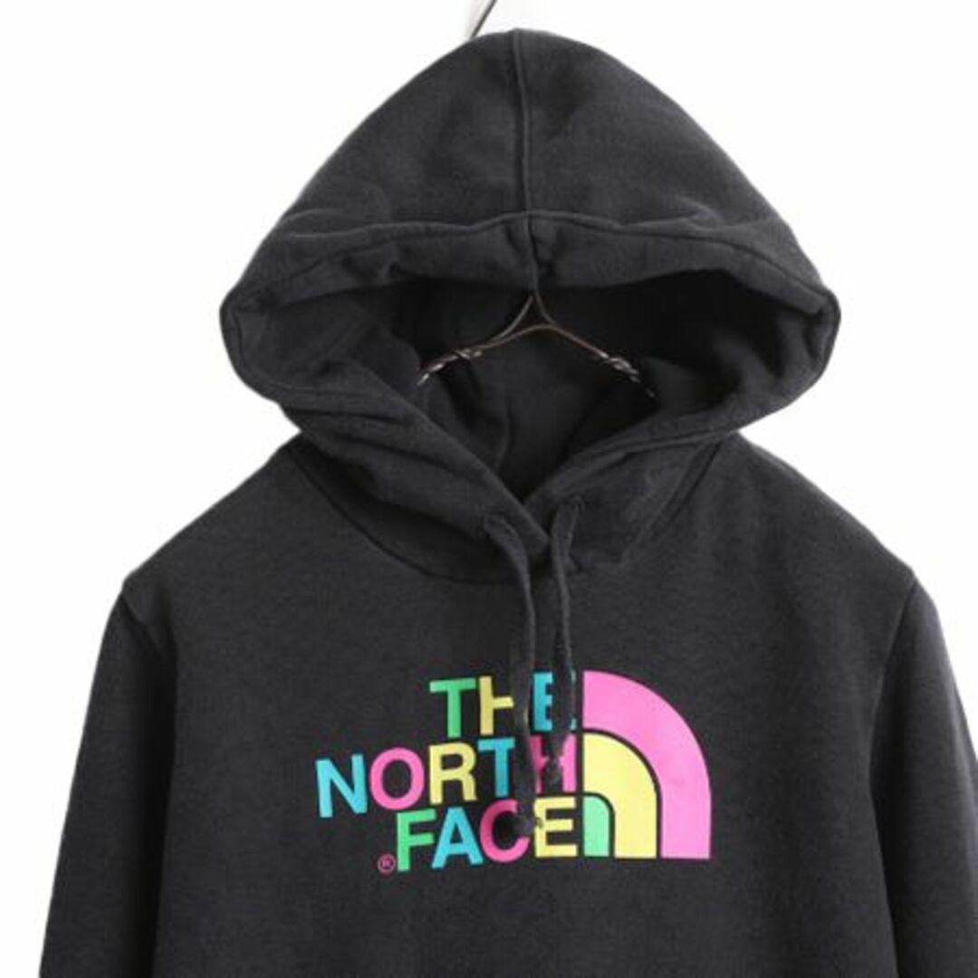 THE NORTH FACE(ザノースフェイス)のノースフェイス プリント スウェット フード パーカー レディース S / The North Face アウトドア トレーナー 裏起毛 薄手 プルオーバー 黒 レディースのトップス(パーカー)の商品写真