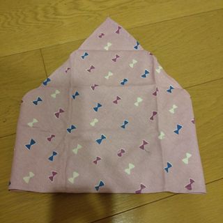 ハンドメイド　子供用三角巾　リボン　蝶々柄　紫(キッチン小物)