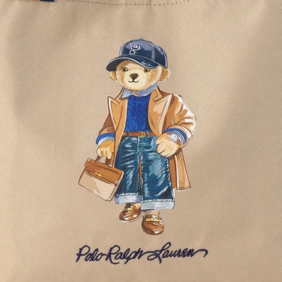 POLO RALPH LAUREN(ポロラルフローレン)のラルフローレン　ポロベア　新デザイン　ポーチ付トートバッグ　エコバッグ　ベージュ レディースのバッグ(トートバッグ)の商品写真