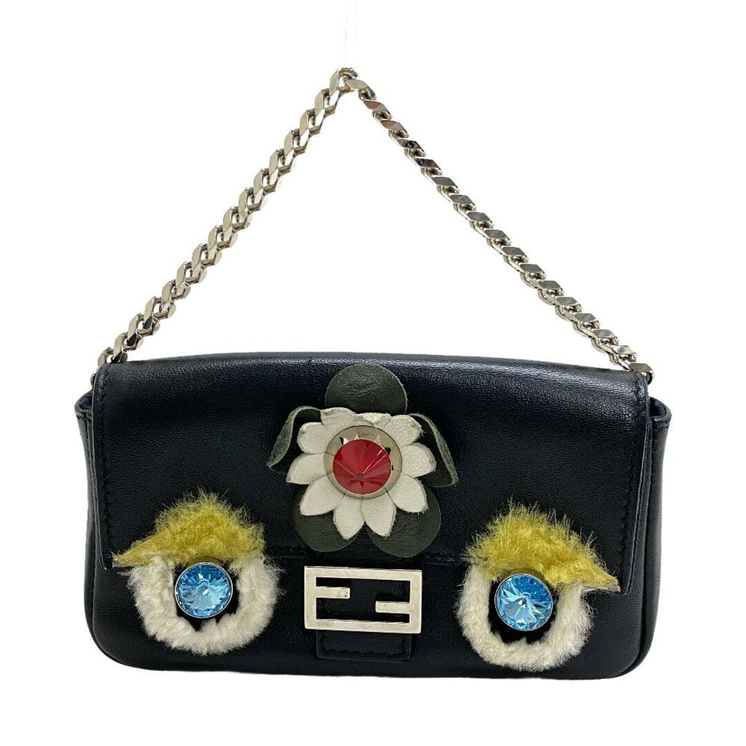 FENDI(フェンディ)のフェンディ FENDI ショルダーバッグ
 モンスター マイクロバゲット ブラック レディースのバッグ(ショルダーバッグ)の商品写真