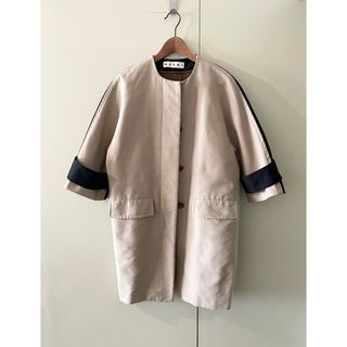 マルニ(Marni)のMARNI バイカラー ノーカラーデザインコート(スプリングコート)