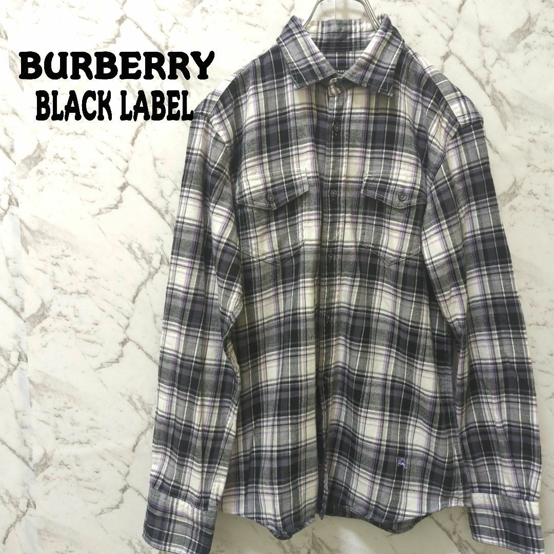 BURBERRY BLACK LABEL(バーバリーブラックレーベル)のBURBERRY BLACK LABEL シャツ チェック ホースロゴ メンズのトップス(シャツ)の商品写真