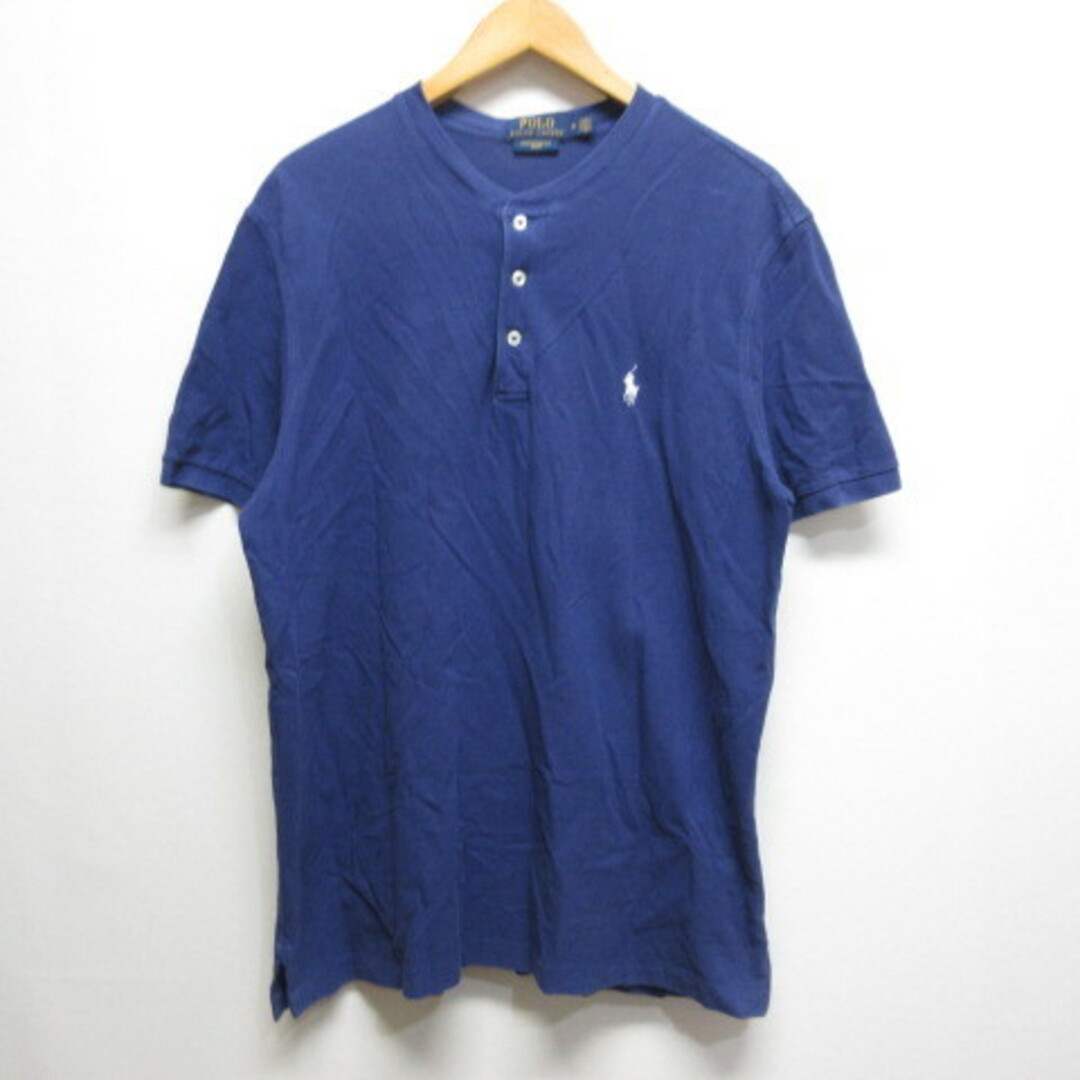 POLO RALPH LAUREN(ポロラルフローレン)のポロ ラルフローレン 半袖 ヘンリーネック Tシャツ カットソー M ネイビー メンズのトップス(Tシャツ/カットソー(半袖/袖なし))の商品写真