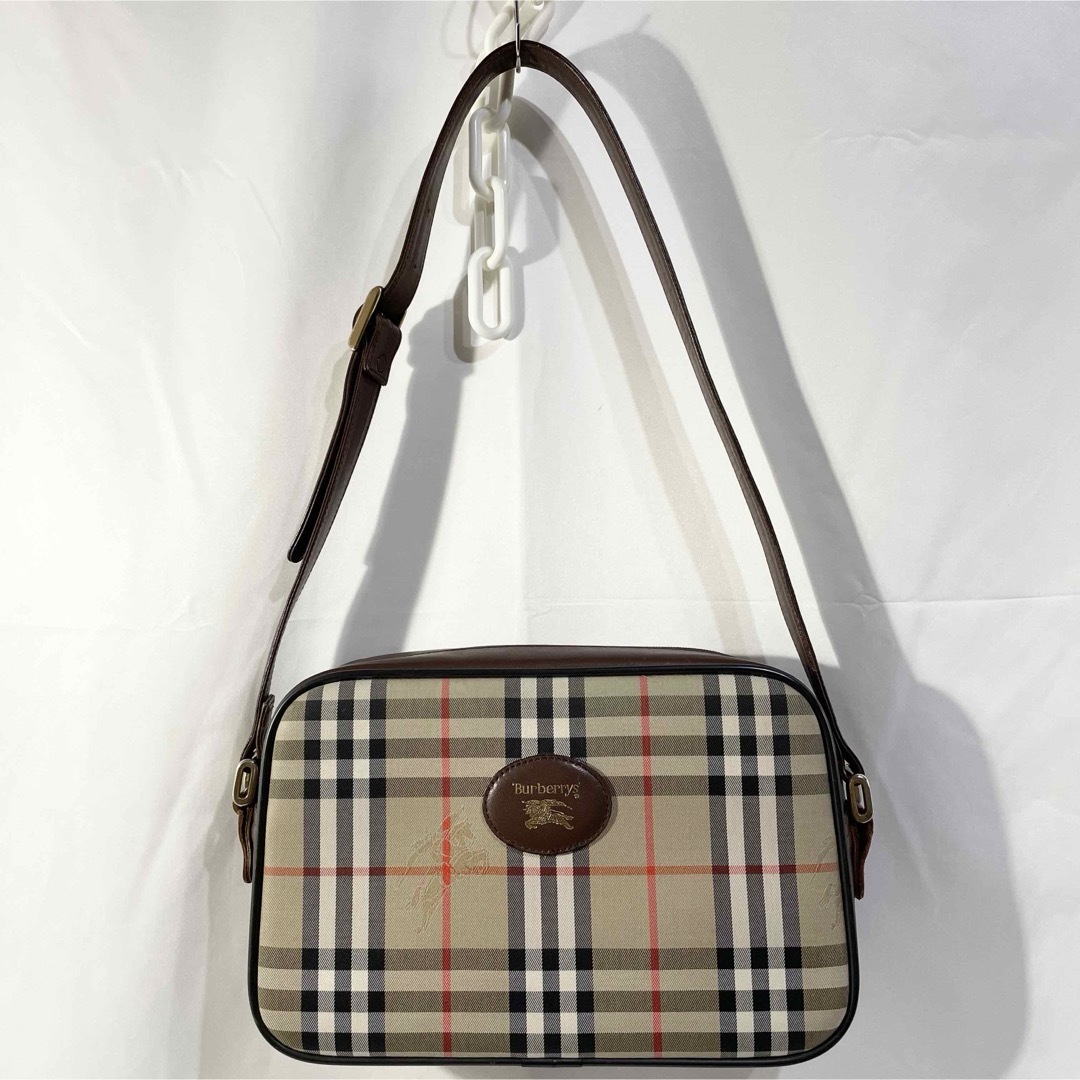 BURBERRY(バーバリー)の美品 正規品 バーバリー ショルダーバッグ ノバチェック ベージュ 肩掛け 鞄 レディースのバッグ(ショルダーバッグ)の商品写真