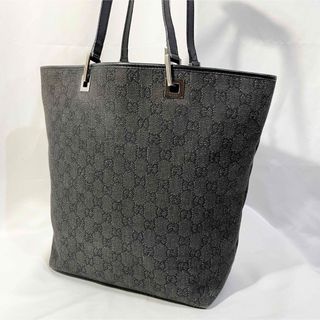 グッチ(Gucci)の美品 正規品 GUCCI グッチ GGキャンバス トートバッグ 肩掛け ブラック(トートバッグ)