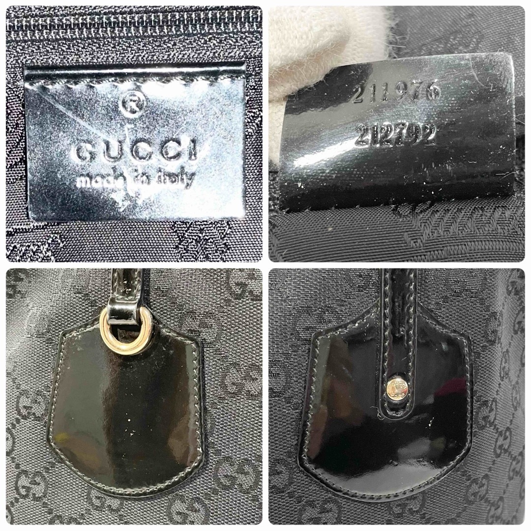 Gucci(グッチ)の美品 正規品 GUCCI グッチ トートバッグ GGキャンバス 黒 ブラック レディースのバッグ(トートバッグ)の商品写真