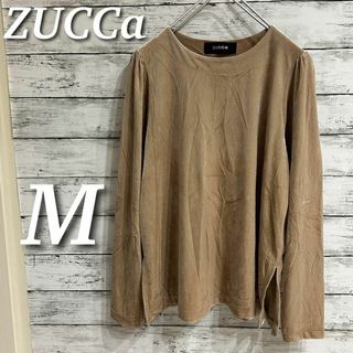 ズッカ(ZUCCa)のZUCCa ベロアカットソー　ロンＴ　長袖トップス　プルオーバー　ベージュ　M(Tシャツ(長袖/七分))