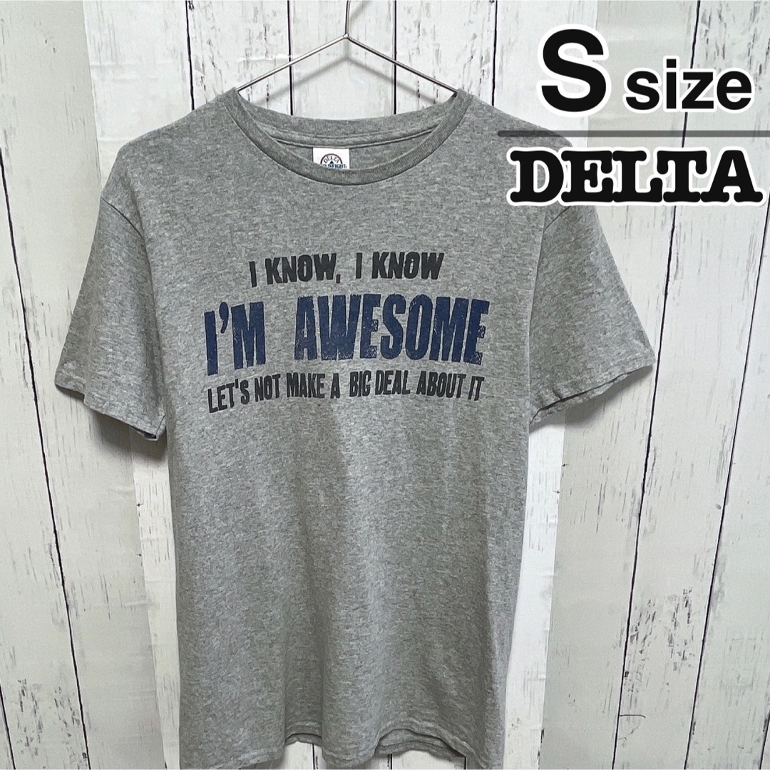 DELTA(デルタ)のDELTA PRO WEIGHT　Tシャツ　S　グレー　プリント　USA古着 メンズのトップス(Tシャツ/カットソー(半袖/袖なし))の商品写真