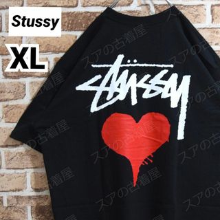 ステューシー(STUSSY)の《ステューシー》正規・新品タグ　ハート　ブラック　XL　Tシャツ(Tシャツ/カットソー(半袖/袖なし))