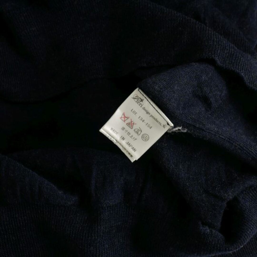 iliann loeb(イリアンローヴ)のイリアンローブ Vネック ニット カットソー チュニック 長袖 紺 ネイビー レディースのトップス(ニット/セーター)の商品写真