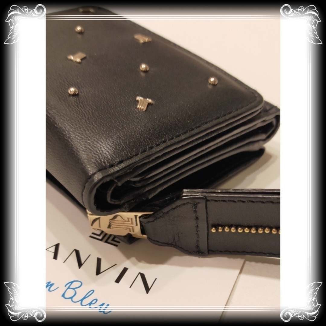 LANVIN en Bleu(ランバンオンブルー)の新品/訳有り【ランバンオンブルー】コンパクト 財布 黒 ウォレット LANVIN レディースのファッション小物(財布)の商品写真