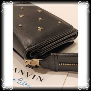 ランバンオンブルー(LANVIN en Bleu)の新品/訳有り【ランバンオンブルー】コンパクト 財布 黒 ウォレット LANVIN(財布)