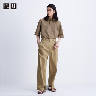 ユニクロ(UNIQLO)のユニクロ U タックワイドパンツ 79 UNIQLO U ベージュ(チノパン)