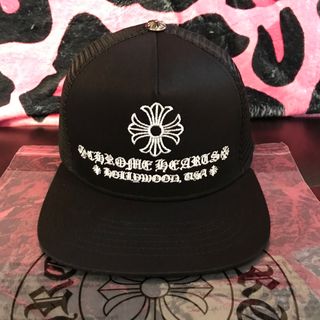 クロムハーツ(Chrome Hearts)のCHROME HEARTS クロムハーツ　刺繍ロゴ クロス　キャップ黒　タイプ4(キャップ)