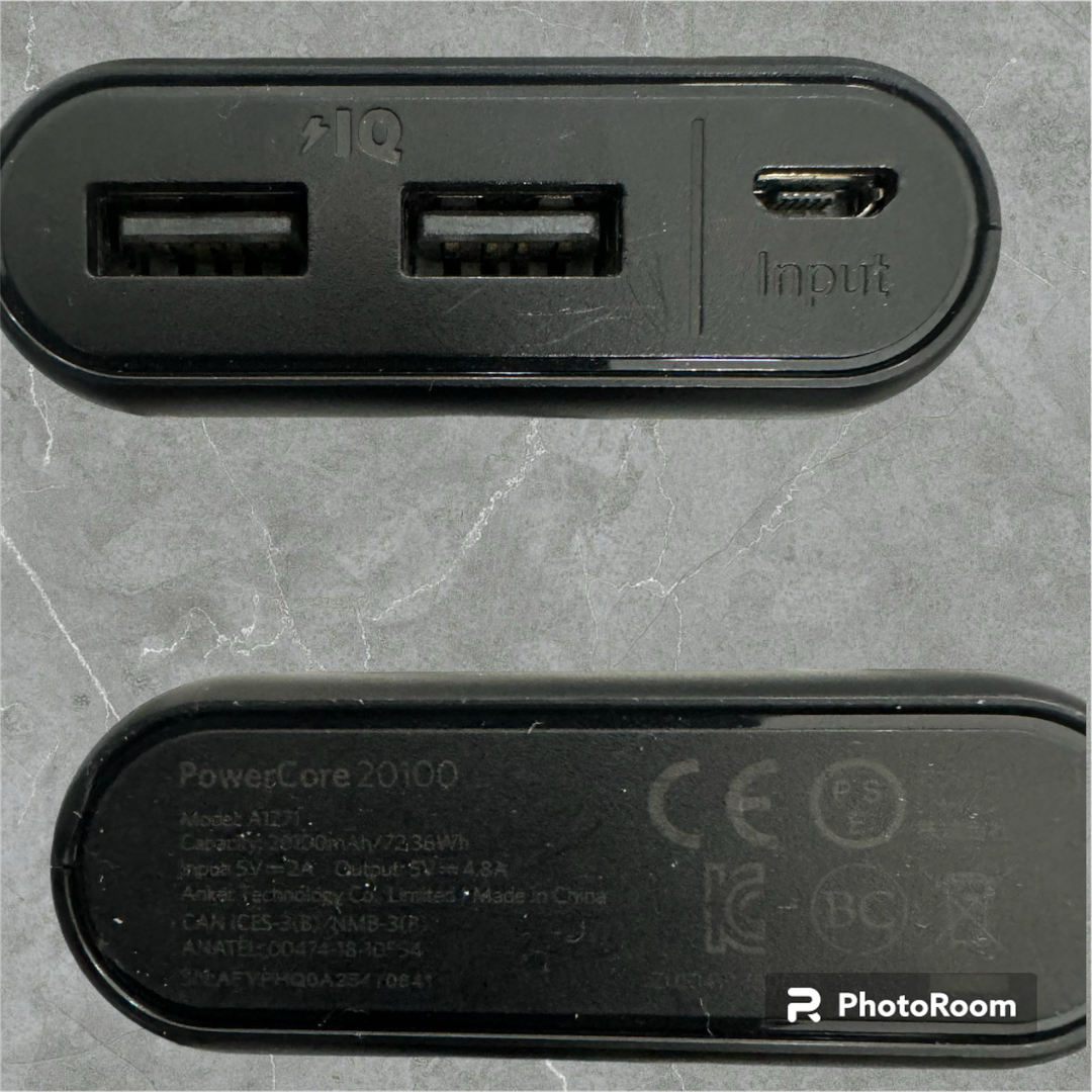 Anker(アンカー)の「ANKER POWERCORE モバイルバッテリー 20100 BLACK」 スマホ/家電/カメラのスマートフォン/携帯電話(バッテリー/充電器)の商品写真