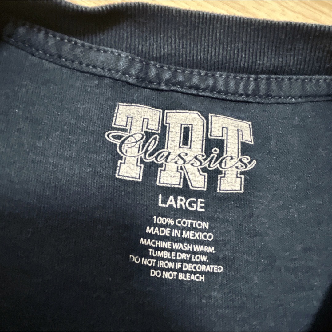 VINTAGE(ヴィンテージ)のUSA古着　メキシコ製　Tシャツ　L　ネイビー　カレッジ　プリント　コットン メンズのトップス(Tシャツ/カットソー(半袖/袖なし))の商品写真