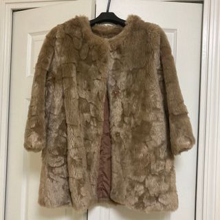 【美品】LADYMADE ノーカラーフェイクファーコート 