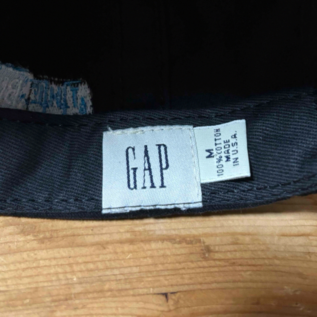 GAP(ギャップ)のOLD GAP キャップ　80s〜90s USA製　ブラック　サイズM メンズの帽子(キャップ)の商品写真