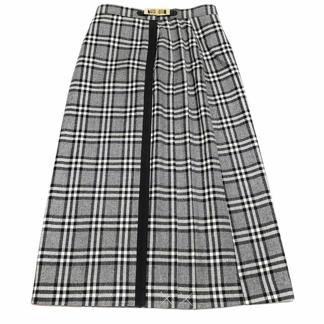 Tak-Judy グレー系 チェック柄 ロング巻きスカート サイズ85（約3L相 レディースのスカート(ロングスカート)の商品写真