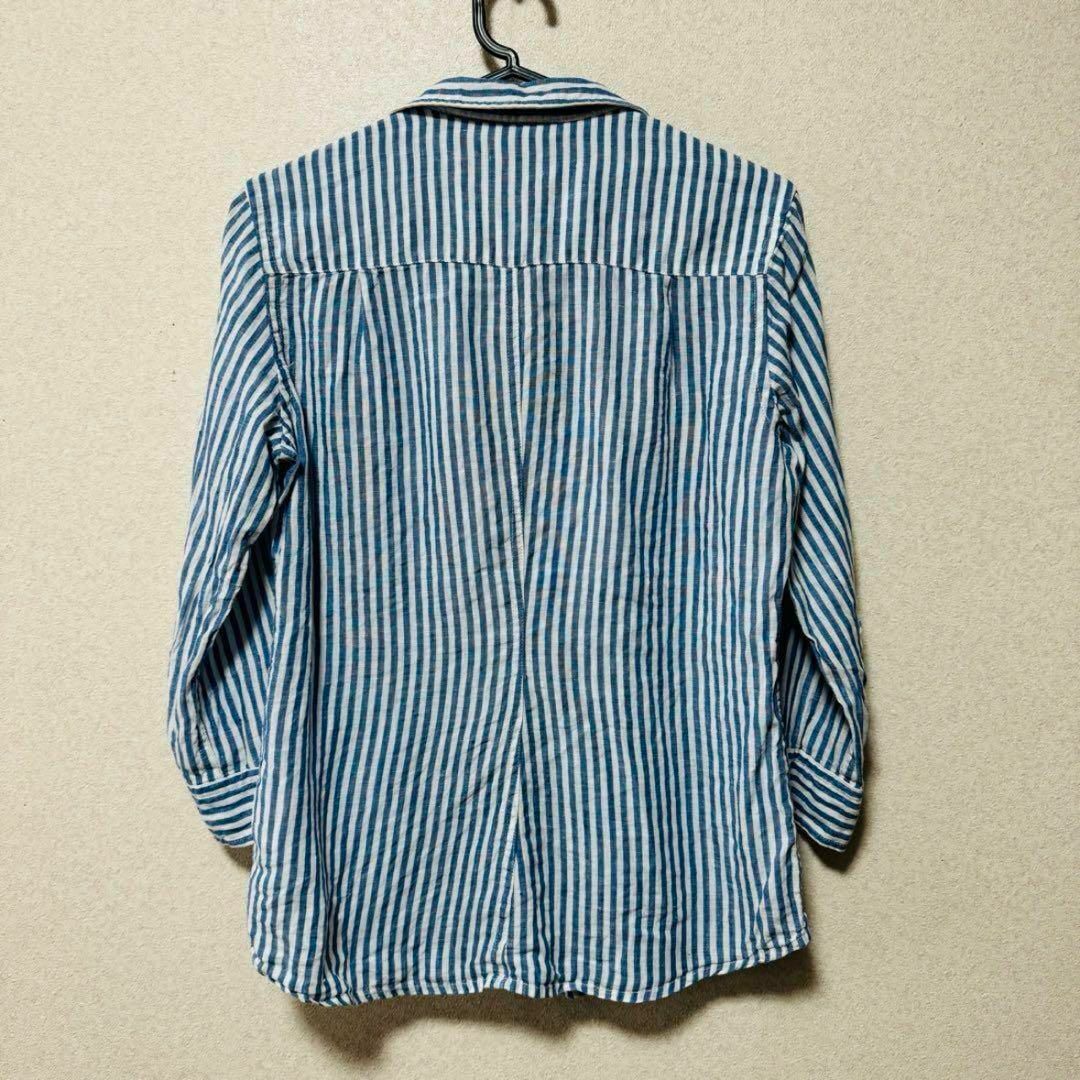 【希少】Deabranza リネンシャツ オープンカラーシャツ ストライプシャツ レディースのトップス(シャツ/ブラウス(長袖/七分))の商品写真