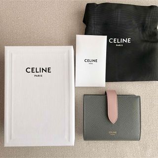 セリーヌ(celine)のCELINEスモール ストラップウォレット バイカラー グレインドカーフスキン(財布)