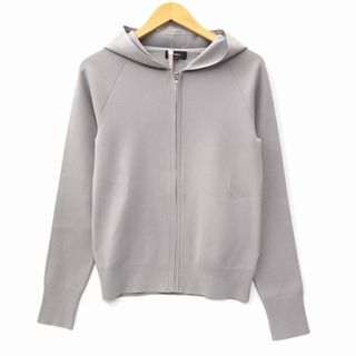 セオリー(theory)のセオリー theory CREPE KNIT ニット ジップパーカー グレー S(パーカー)