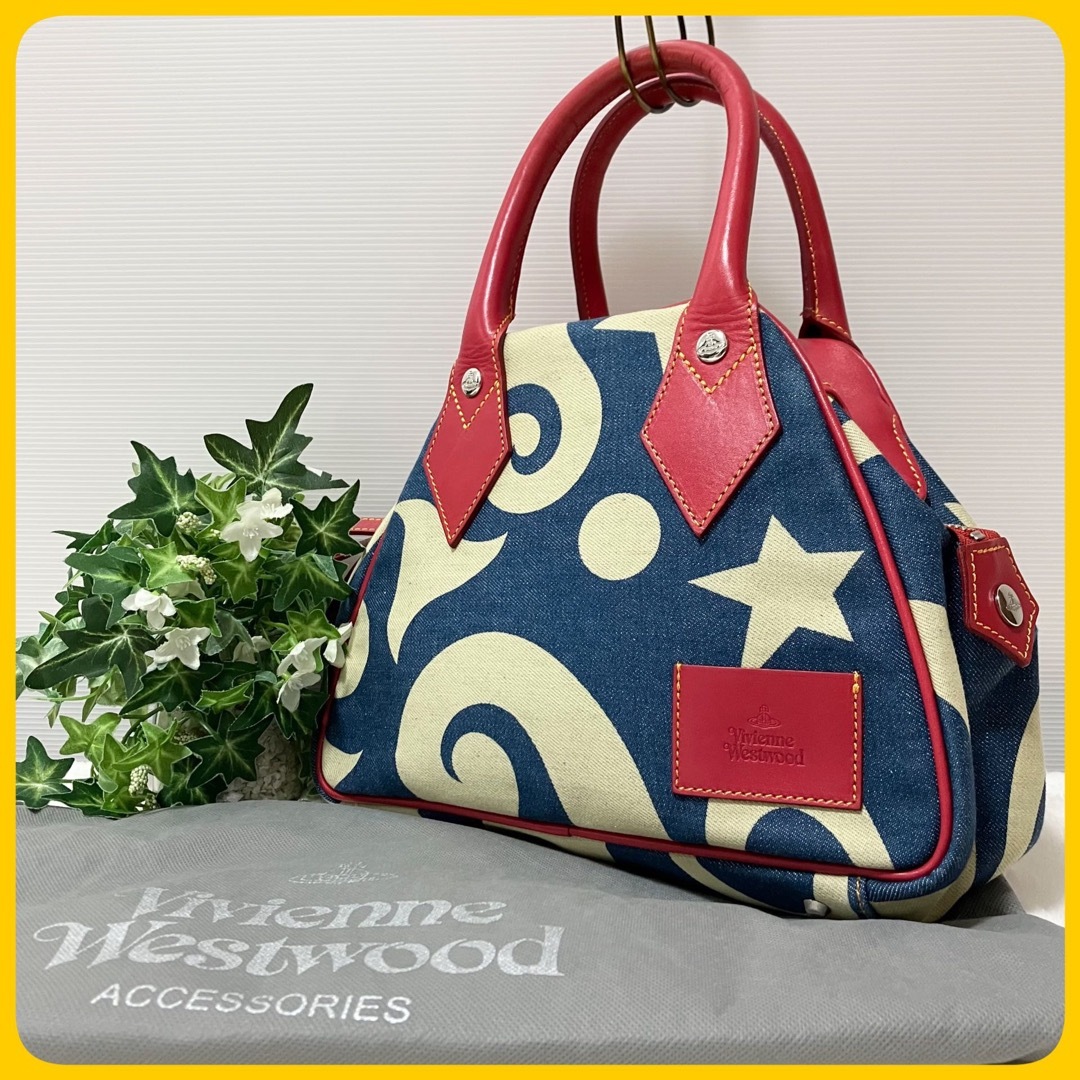 Vivienne Westwood(ヴィヴィアンウエストウッド)の未使用級 保存袋付 Vivienne Westwood デニム ヤスミン バッグ レディースのバッグ(ハンドバッグ)の商品写真