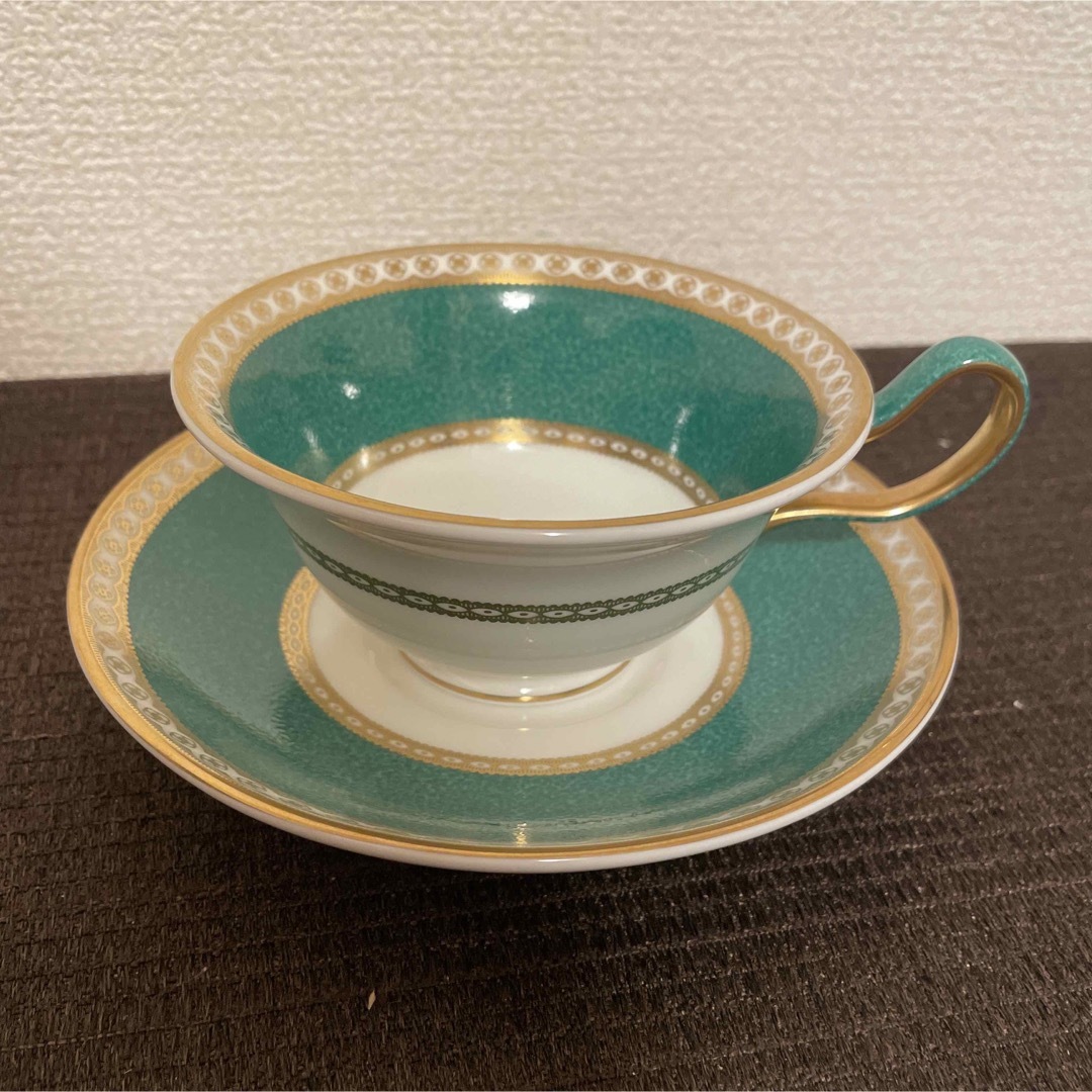 WEDGWOOD(ウェッジウッド)のウェッジウッド　ユーランダー　パウダーグリーン　ピオニー　カップ&ソーサー インテリア/住まい/日用品のキッチン/食器(グラス/カップ)の商品写真