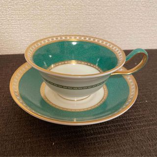 WEDGWOOD - ウェッジウッド　ユーランダー　パウダーグリーン　ピオニー　カップ&ソーサー