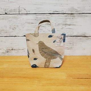 手のひらトートバッグ  ハンドメイド 鳥(バッグ)