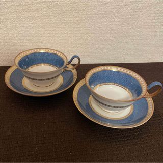 ウェッジウッド(WEDGWOOD)のウェッジウッド　ユーランダー　パウダーブルー　ピオニー　カップ&ソーサー(グラス/カップ)