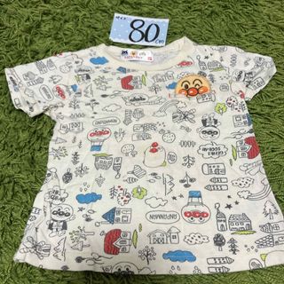 80 アンパンマン  tシャツ　白(Ｔシャツ)