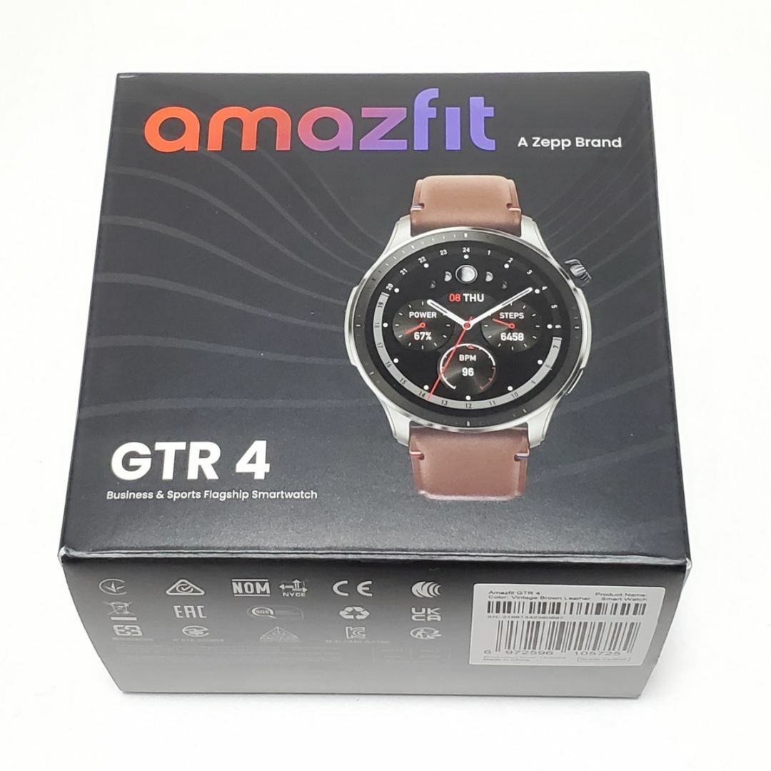 Amazfit(アマズフィット)のAmazfit アマズフィット GTR4 ヴィンテージブラウンレザー スマートウ メンズの時計(腕時計(デジタル))の商品写真