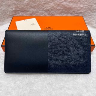 エルメス(Hermes)のエルメス 美品 マンハッタン・ロング 長財布  二つ折り 札入れ ソンブレロ 黒(長財布)