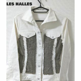 【used】LES HALLES レディースデニムジャケット　ツィード(Gジャン/デニムジャケット)