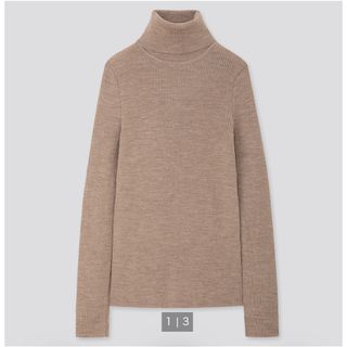 ユニクロ(UNIQLO)のユニクロ エクストラファインメリノリブタートルネックセーター(ニット/セーター)