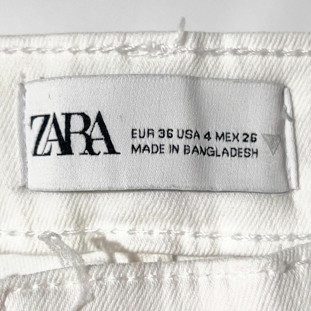ZARA(ザラ)のザラ スキニー ジーンズ デニムパンツ SS コットン 白 ストレッチ タイト レディースのパンツ(デニム/ジーンズ)の商品写真